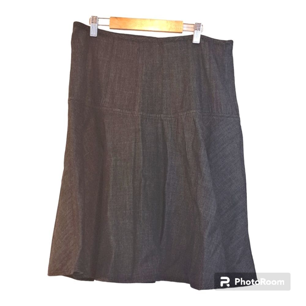 Lauren Ralph Lauren LRL Jeans Co. Black Denim Country Chic Pleated Skirt Size 8